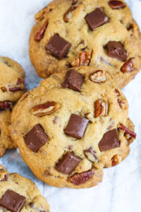 Snickers Cookies in close up of three.