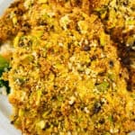 Crispy air fryer halibut pistachio crust.