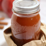 Apple pie moonshine in a sealed jar.