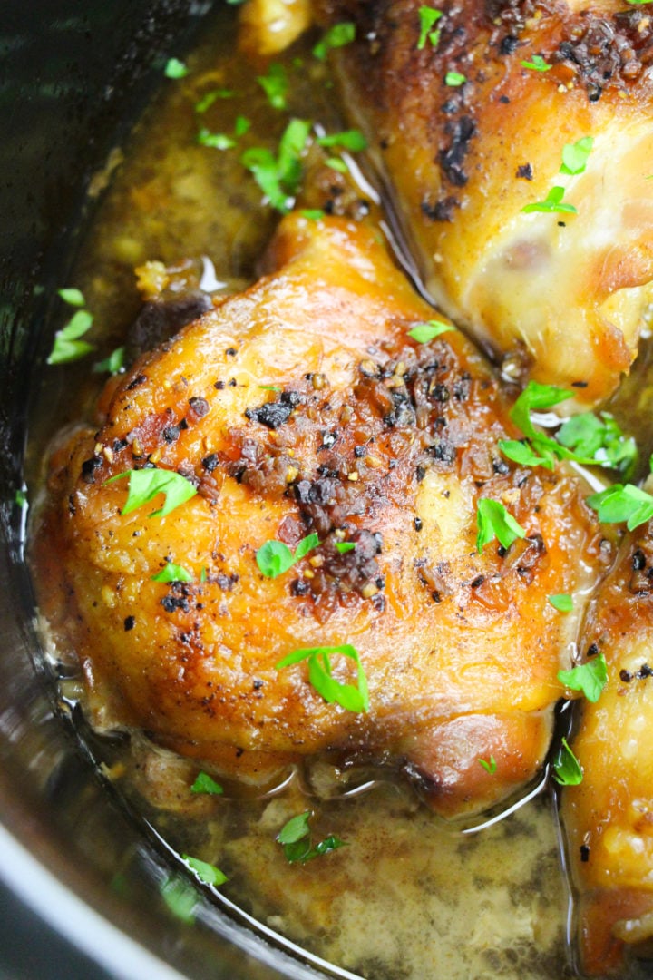 Chicken with garlic brown sugar.