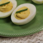 Deviled Eggs Without Mustard in closeup.