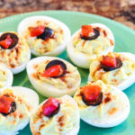 Side view of Deviled Eggs without Mayo.