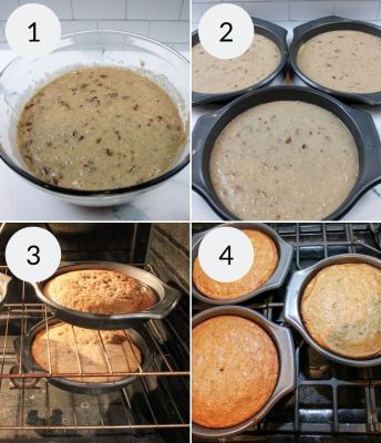 Baking the finished dessert.