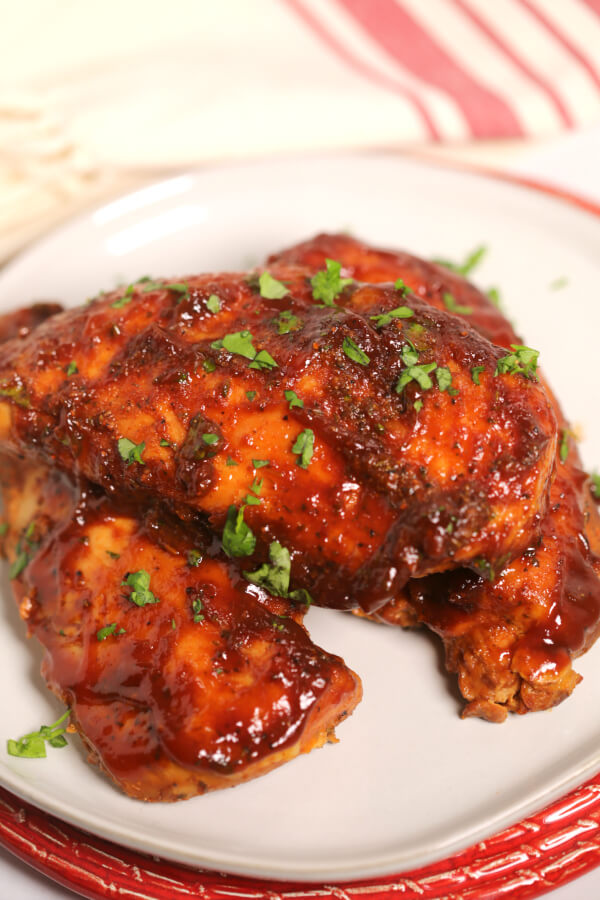 Instant Pot Barbecue Chicken from the top.