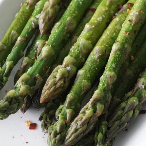 Perfectly cooked asparagus