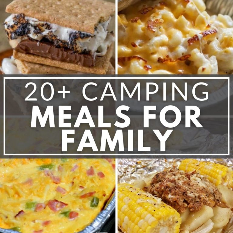 A collection of easy camping meals for family.