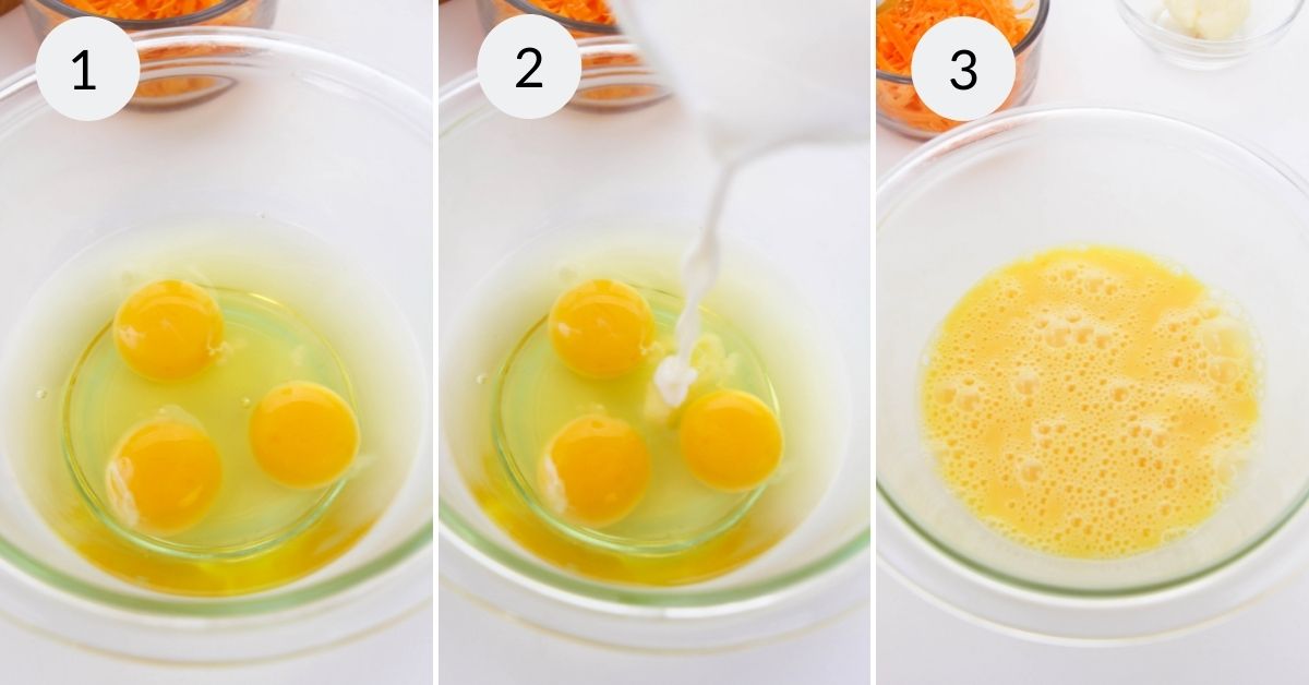 Mixing the eggs done for your omlette.