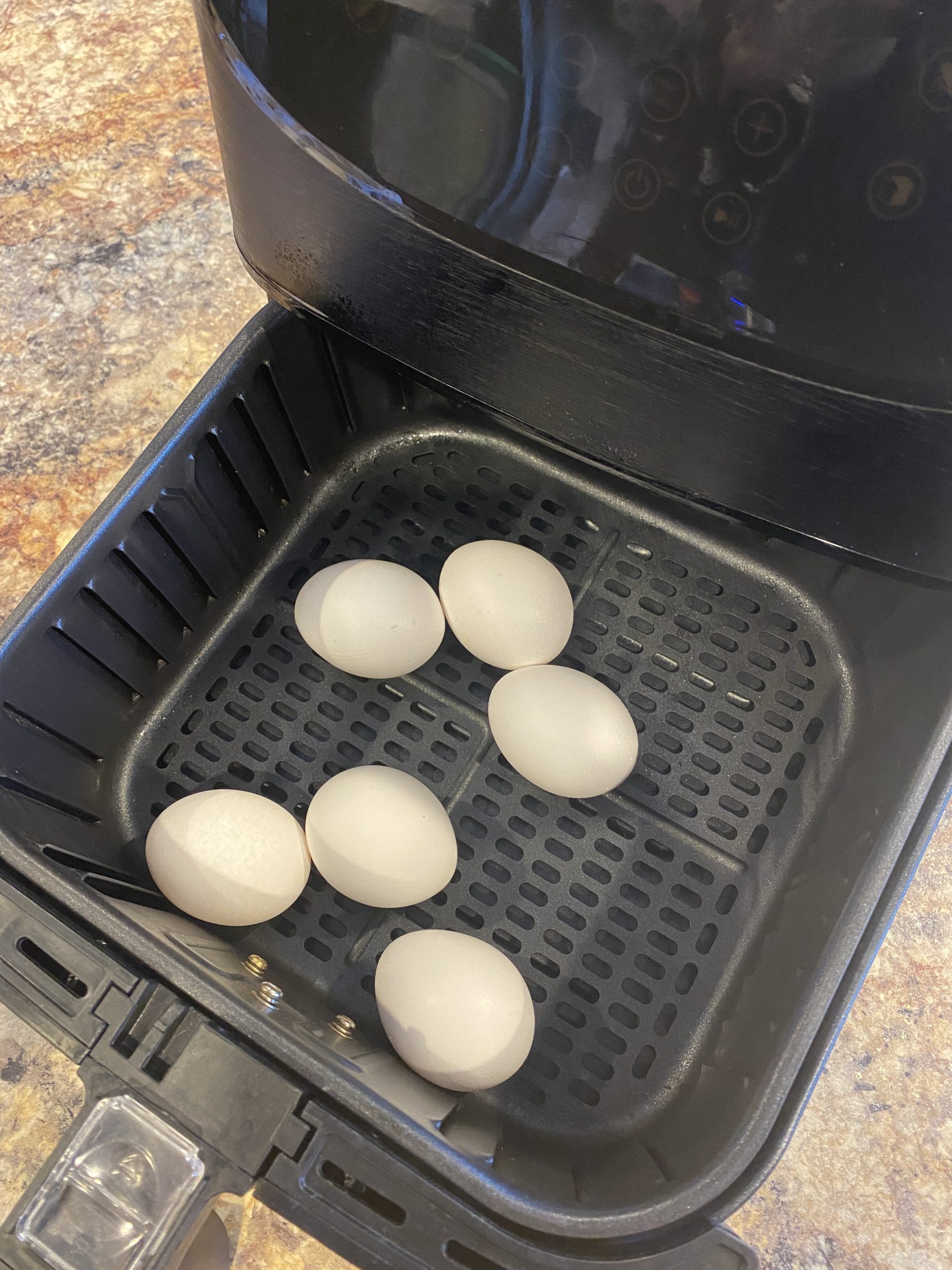 Hard cooked eggs made in an Air Fryer