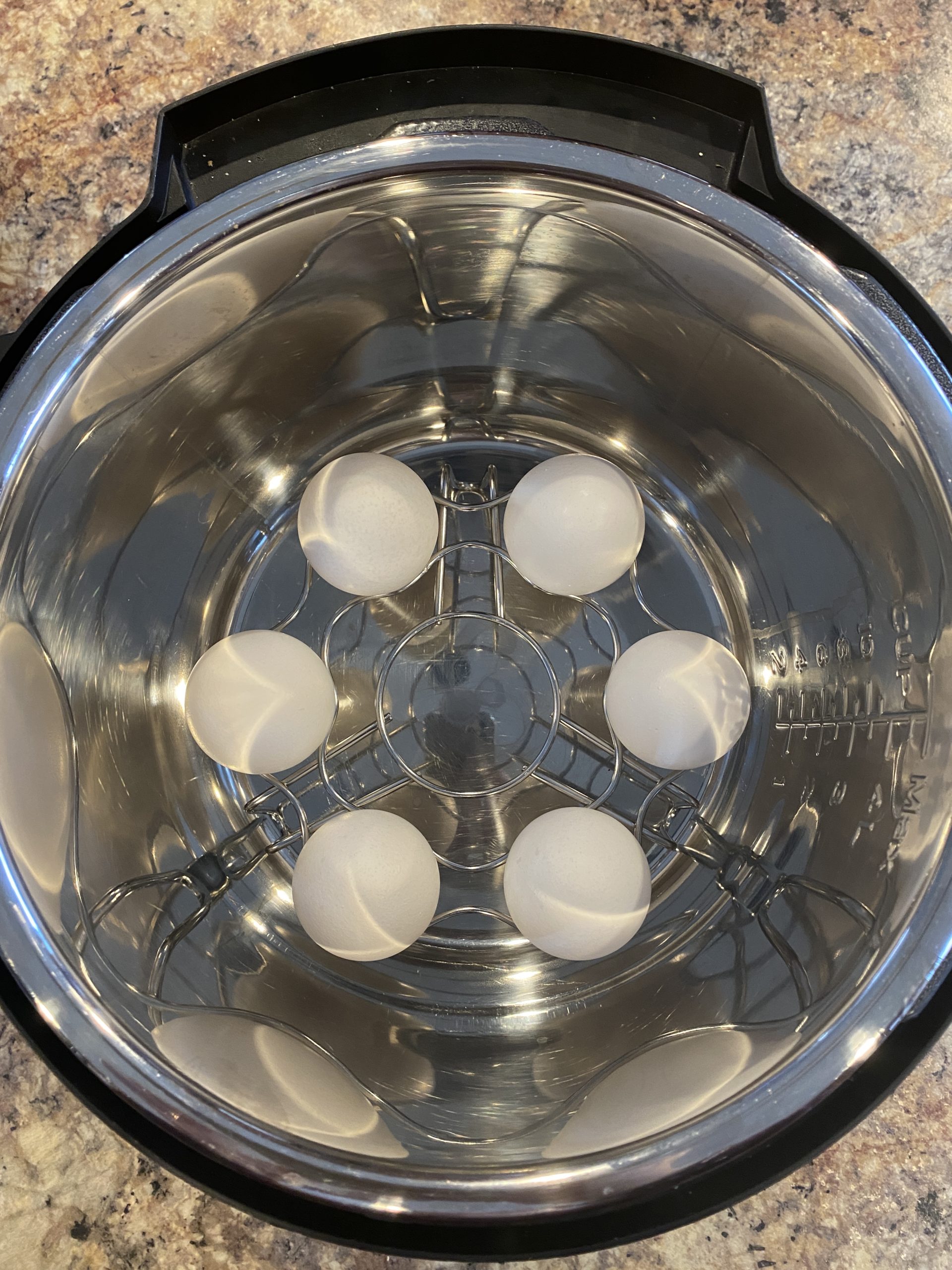 Hard cooked eggs made in an instant pot