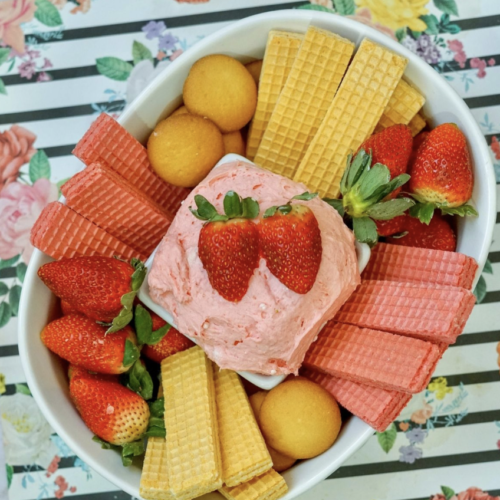 Delicious strawberry cake batter dip