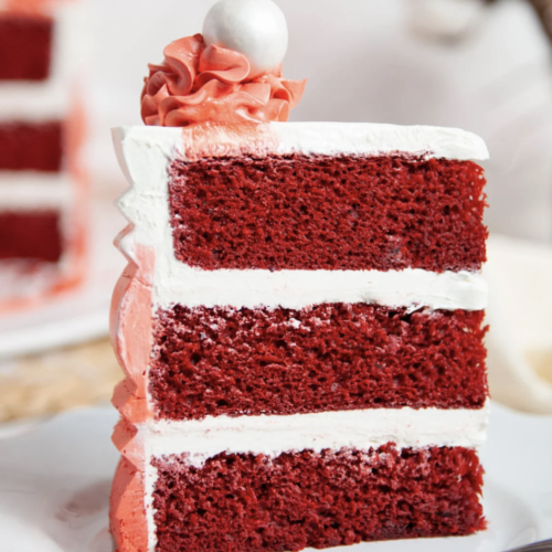 Delicious doctored red velvet cake mix cake