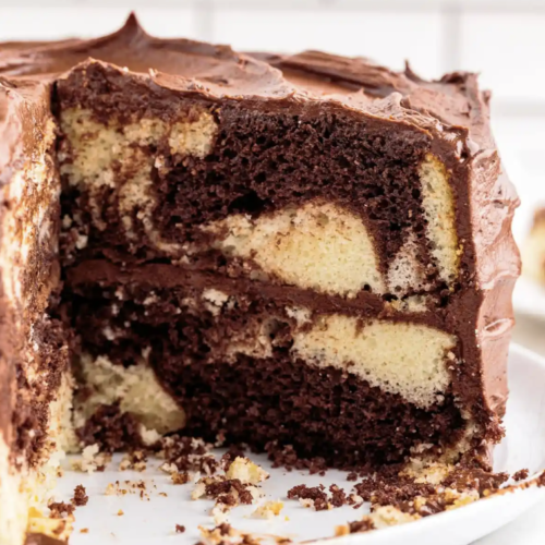 Delicious marble cake from chocolate cake mix