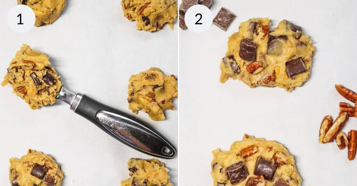 Form the cookies and baking.
