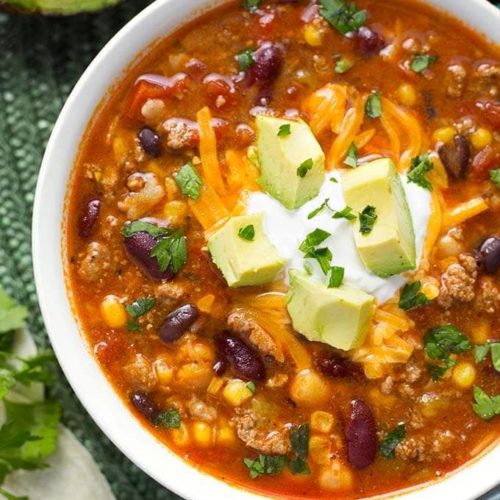 Easy taco soup in an instant pot