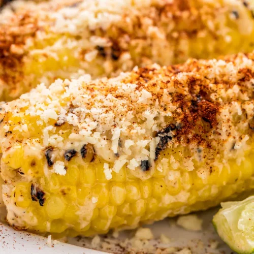 Delicious Mexican street corn on the cob