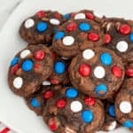 A white plate of 4th of July Cookies.