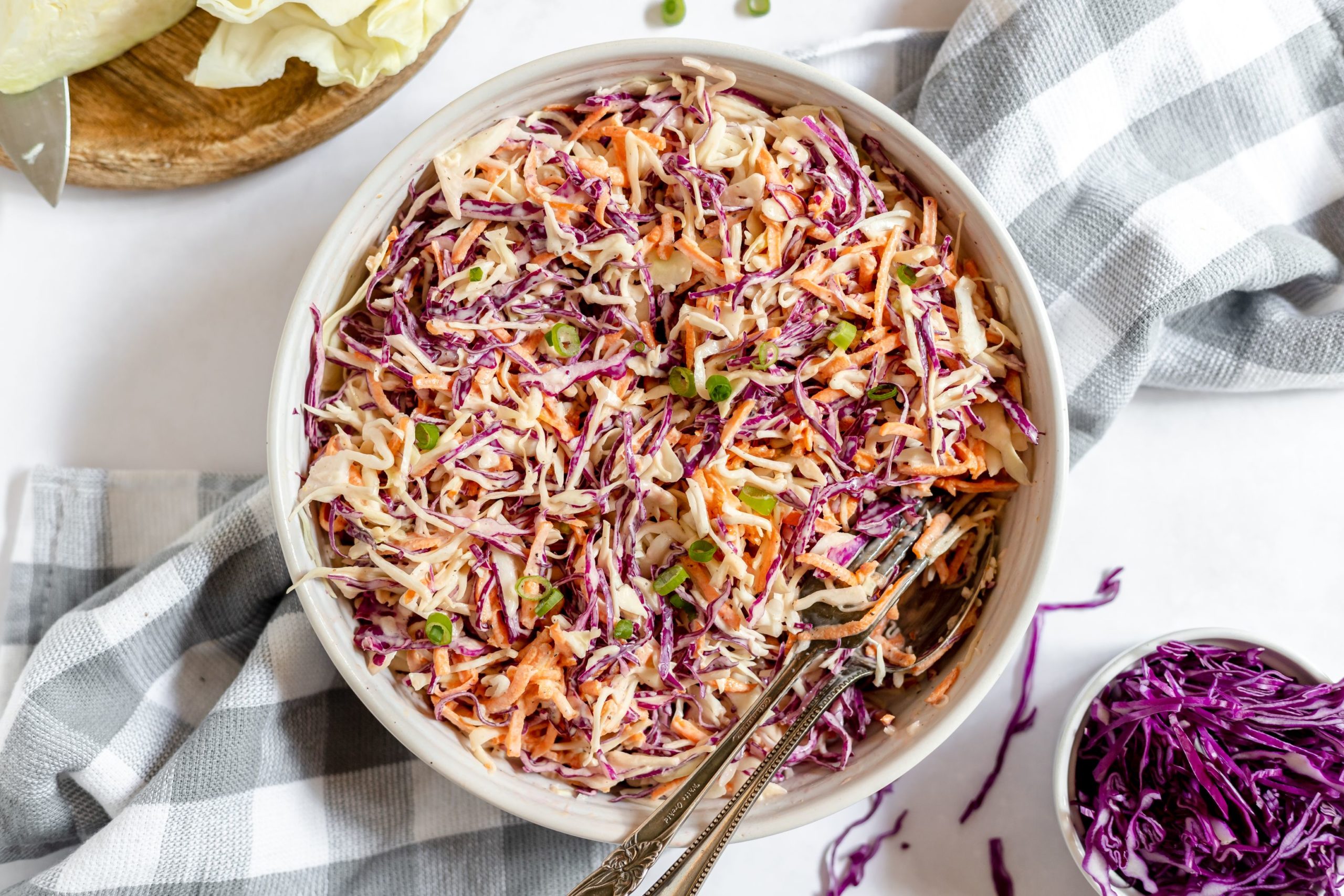 A top shot of the slaw.