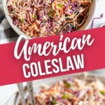 Close up on bowls of American Slaw.