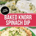 Two views of the spinach dip.