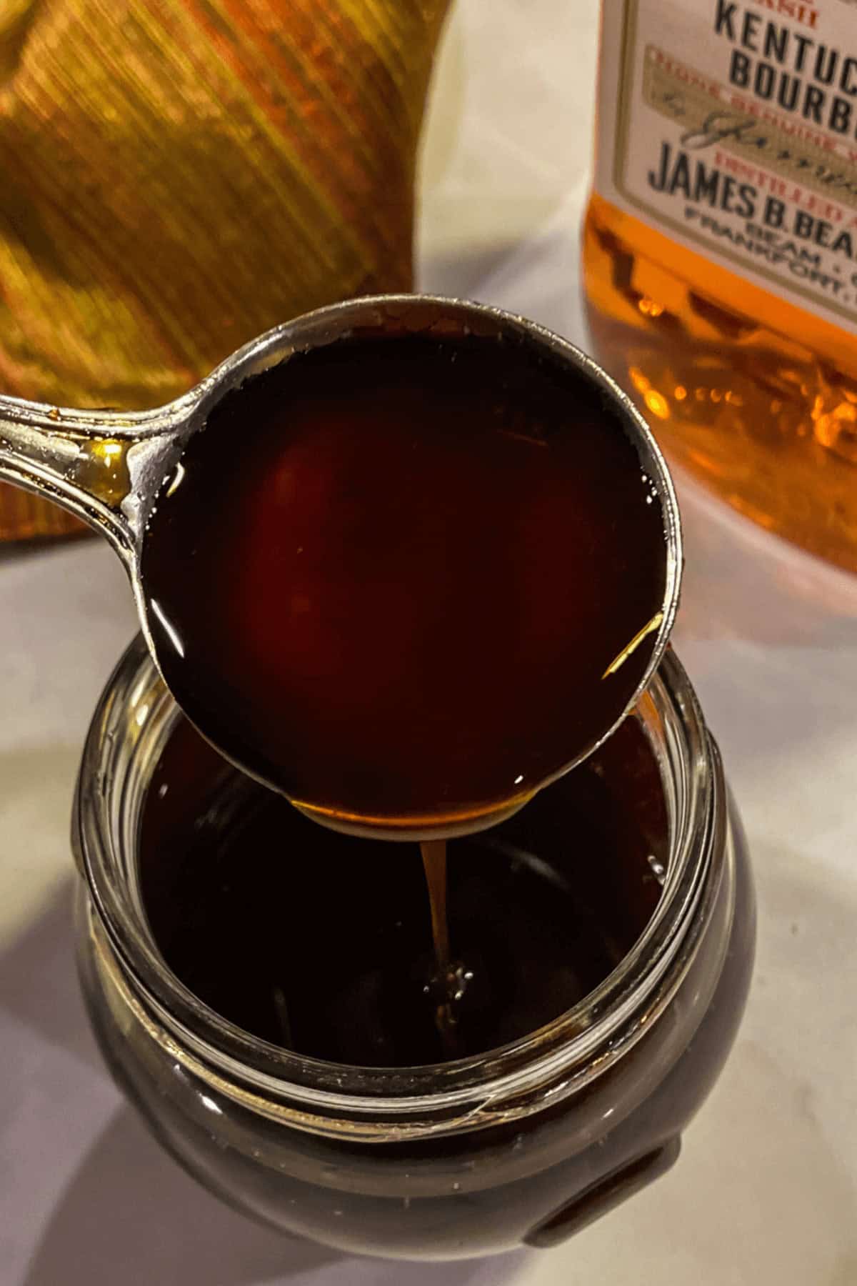 All the ingredients in a jar.