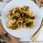 A top shot of the finished meal.