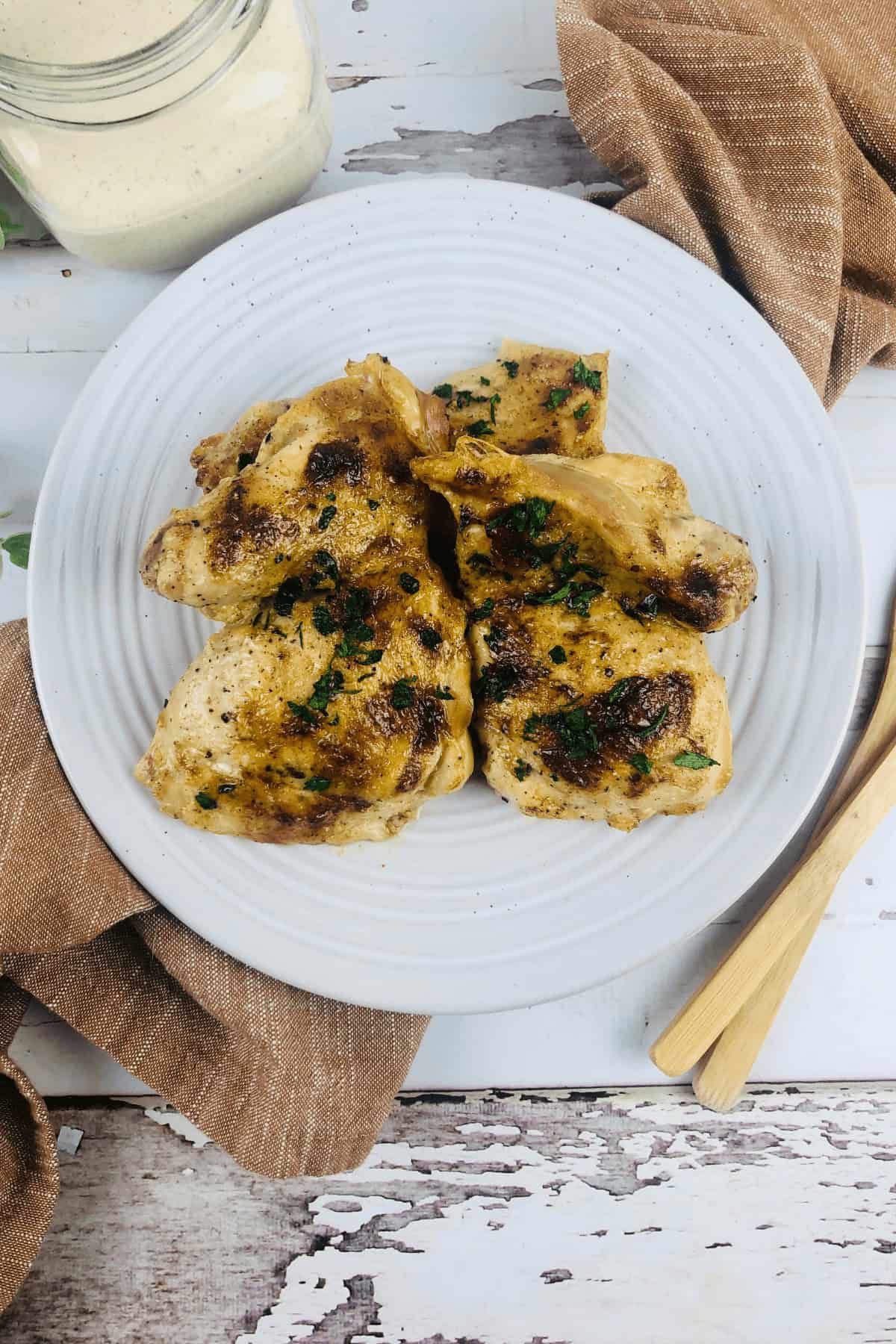 A top shot of the finished meal.