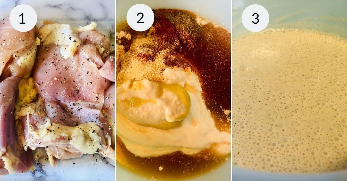 Making the white sauce.