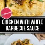 Two views of the finished chicken dish.