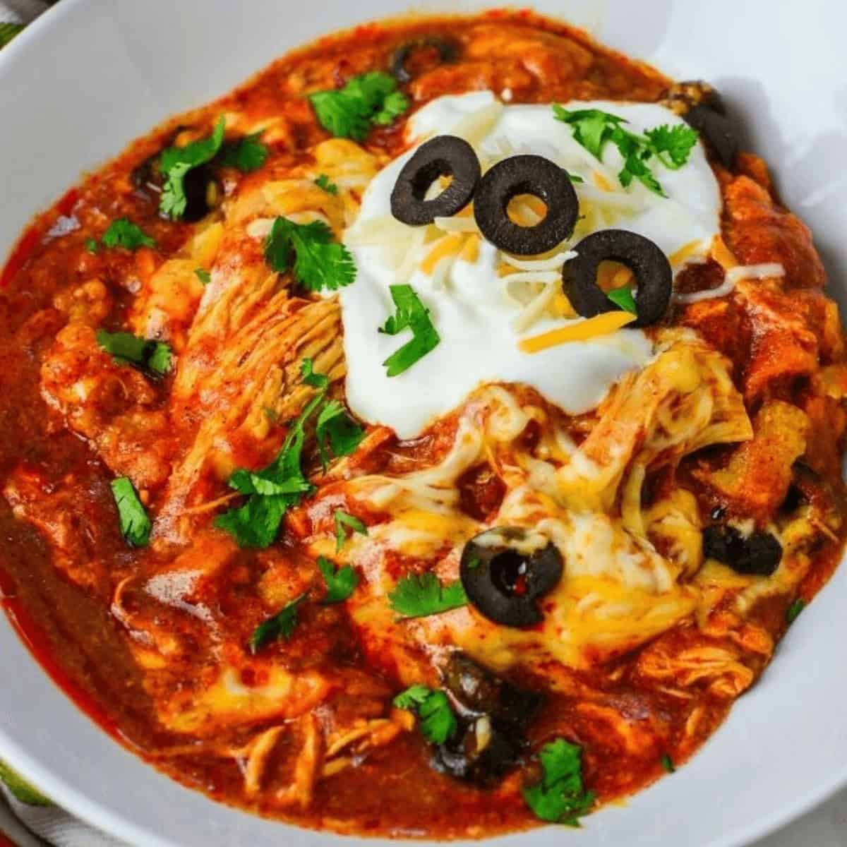 Crockpot Chicken Enchilada Casserole