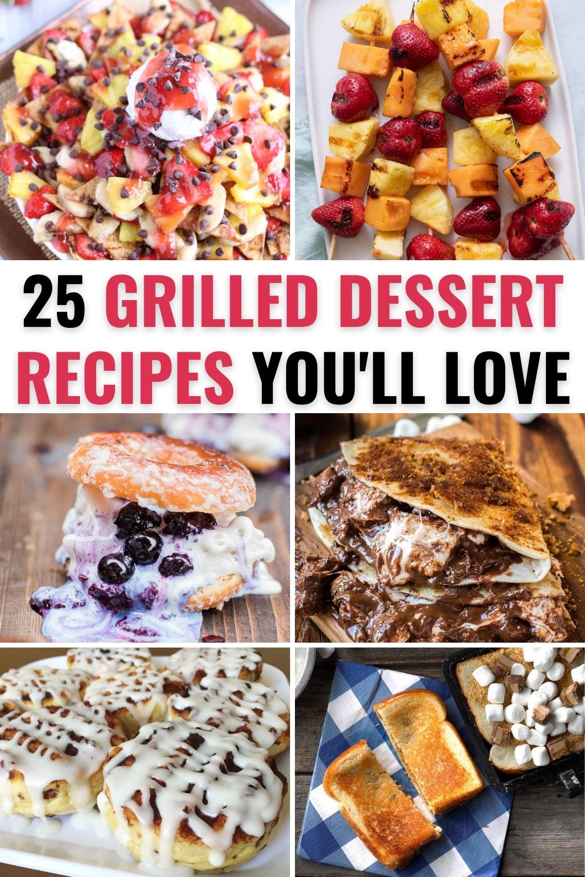 A collection of desserts on the grille recipes