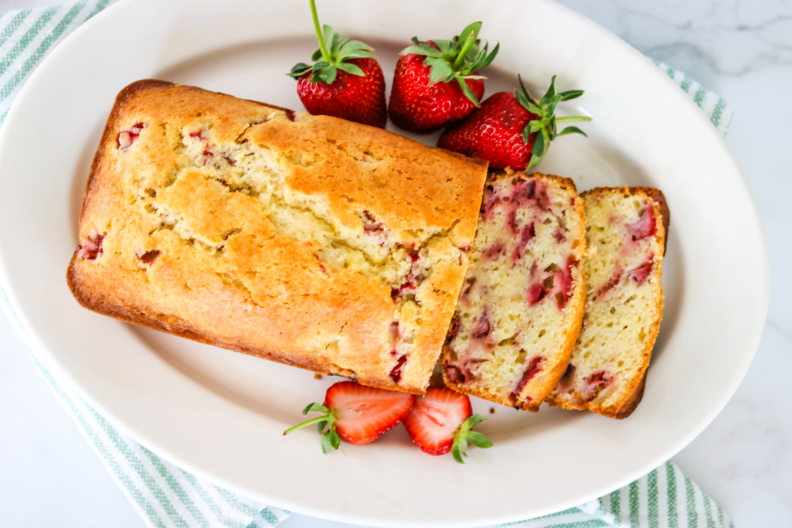 Top shot of the Strawberry Bread.