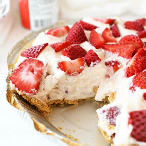 Sweet frozen strawberry pie
