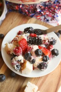 A bowl of Summer Berry Trifle.