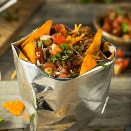 A bag featuring the walking tacos.