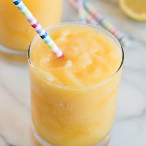 Two Boozy Frozen Peach Lemonades