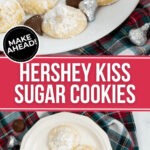 Two views of the Hersheys kiss cookie.
