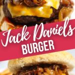 Jack Daniels Burger in closeup.