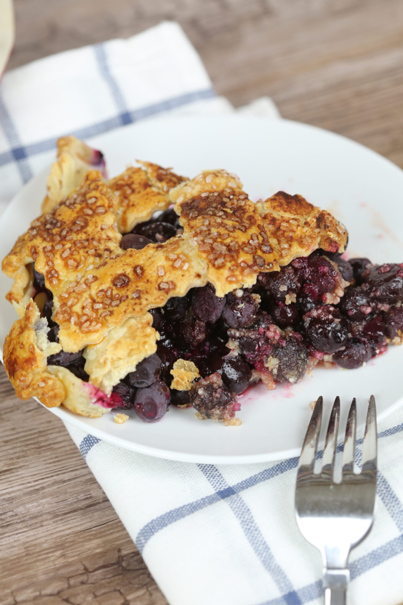 Close up on a slice of pie.