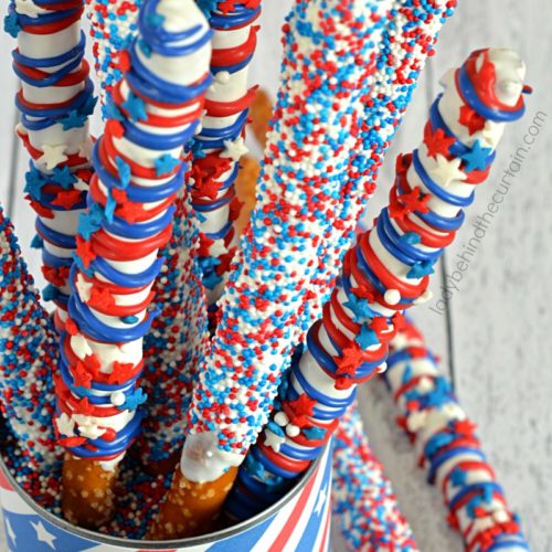 Pretzels with red white and blue decorations