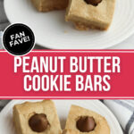 Two views of the peanut butter cookie bars.