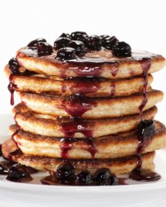 Recipe for Blueberry Syrup on pancakes.