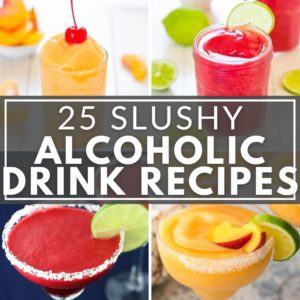 A collection of slushy alcoholic drinks