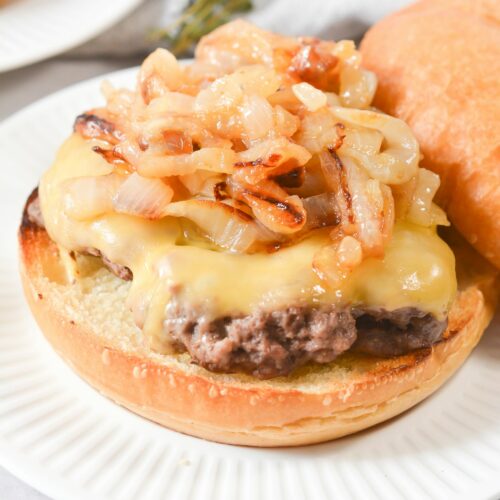 Burgers with Caramelized Onions