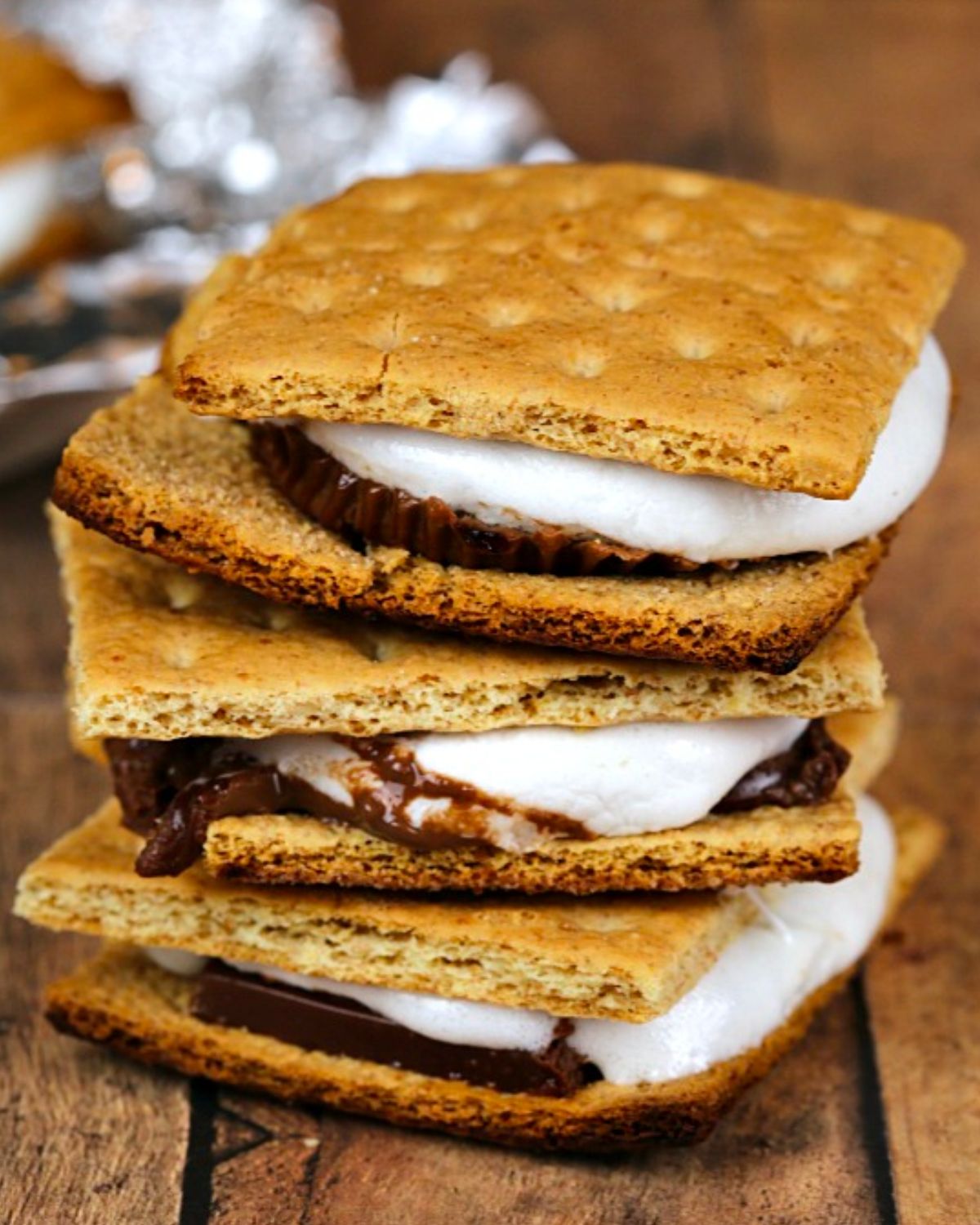 Camping Smores on a table.