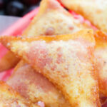 Little squares of cherry cheesecake wantons