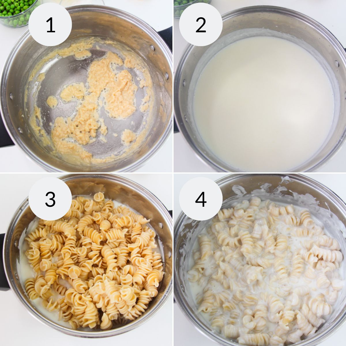 Cooking the pasta and making the sauce.