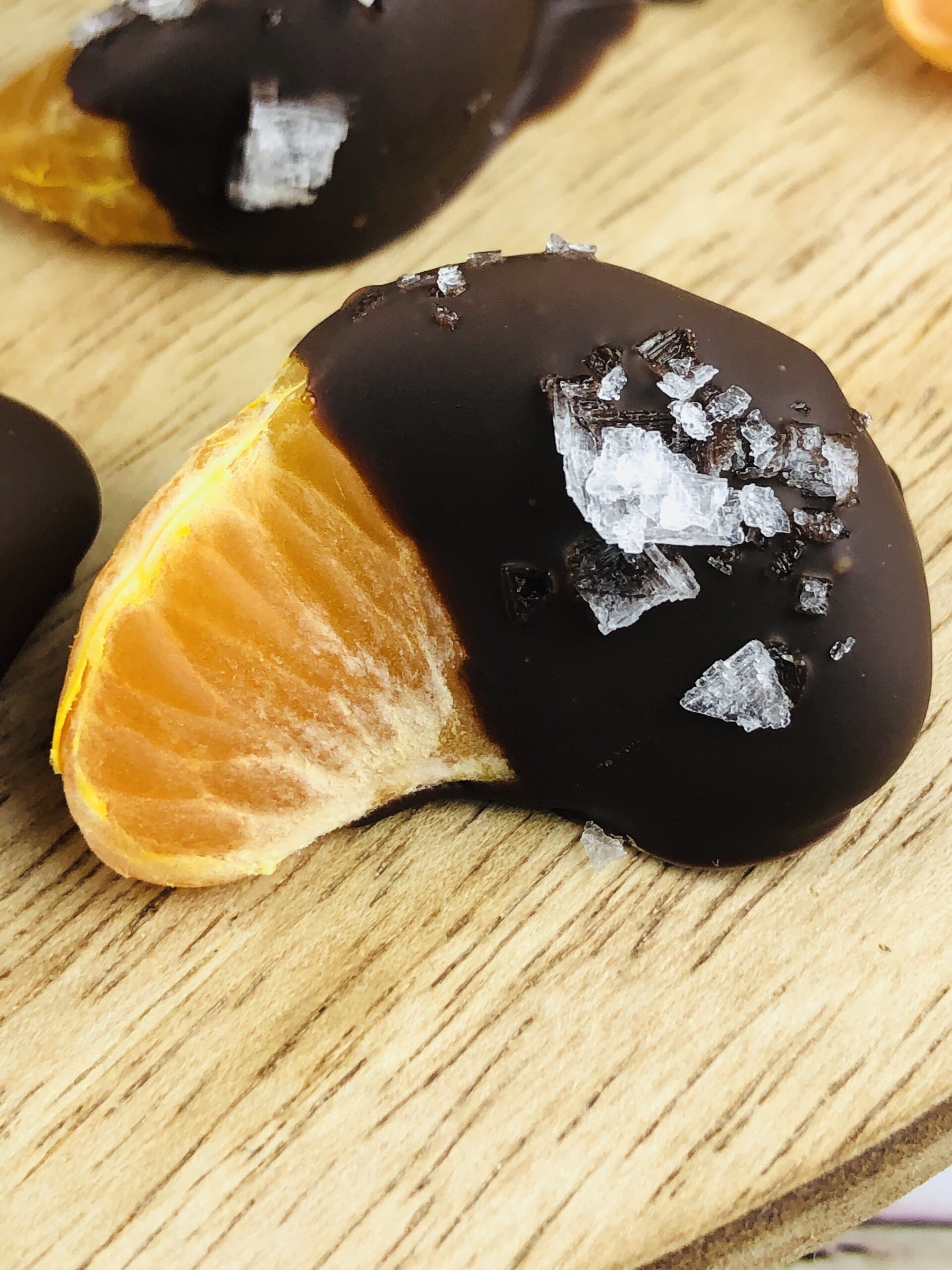 An orange covered in chocolate.