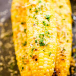 Close up of the grilled corn.