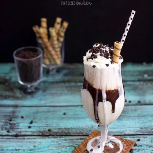 A Simple Vanilla Shake garnished with a cinnamon stick