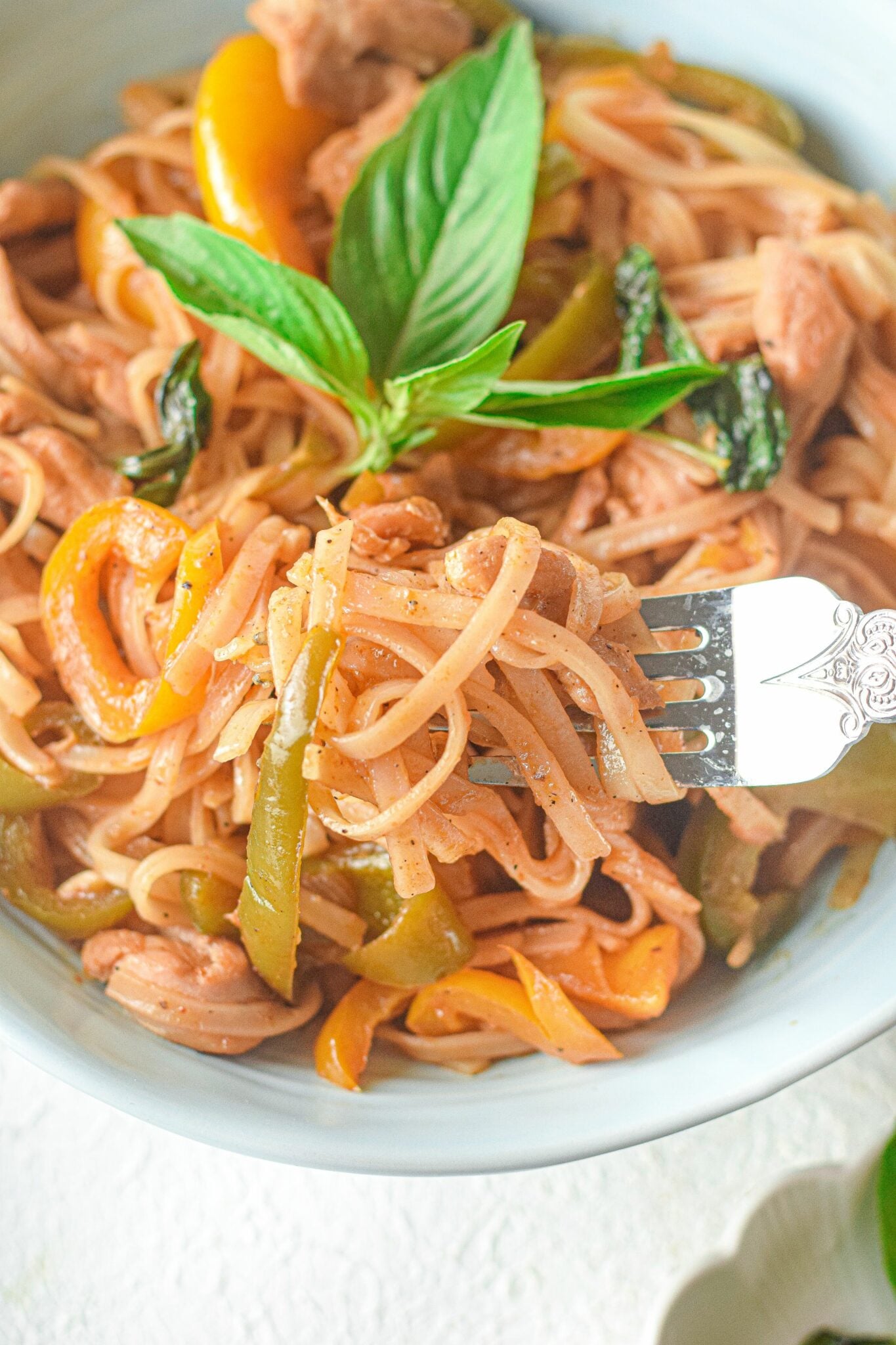 A fork in the noodles.
